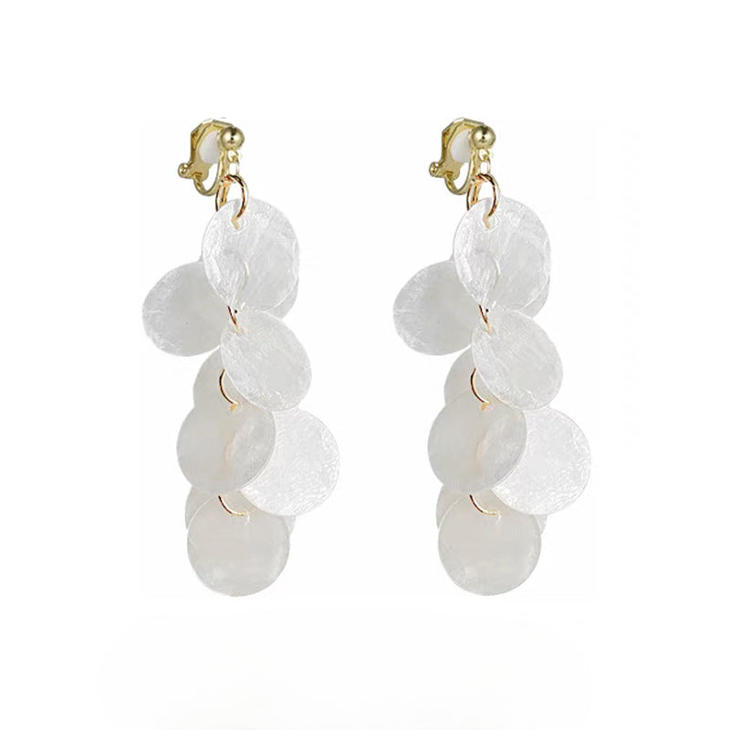 Wholesale Holiday Style Long Tassel Shell Earrings